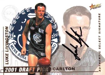 2001 Select AFL Authentic - Draft Pick Signatures #DS4 Luke Livingston Front